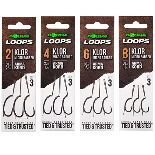 Korda Loop Rigs Klor 30lb velikost 8