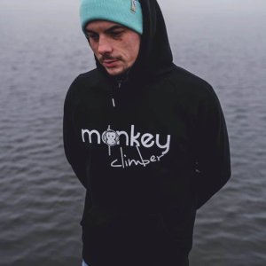 Monkey Climber Mikina s kapucí Front Cover Hoodie Black velikost L