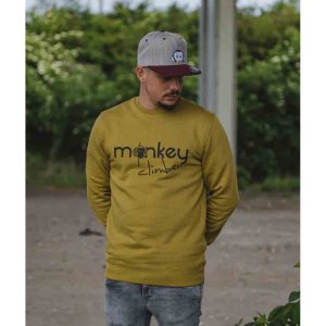 Monkey Climber Hoodie Front Cover crewneck Olive Oil velikost XL