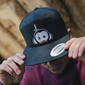 Kšiltovka Monkey Climber Logo Patch Snapback Black