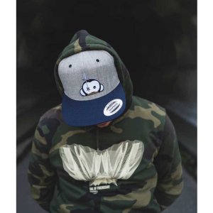 Kšiltovka Monkey Climber Logo Patch Snapback I Grey w Blue Peak