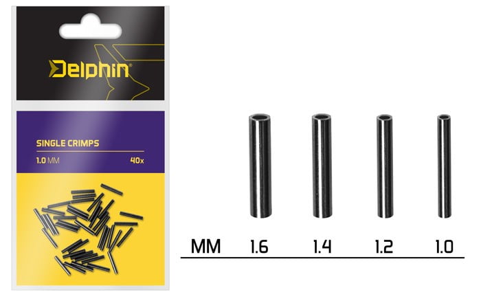 Delphin Single CRIMPS vel. 1,6mm 40ks