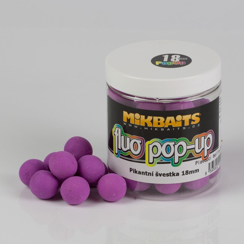 MIkbaits Fluo Pop Up Pikantna Svestka 18mm 250ml