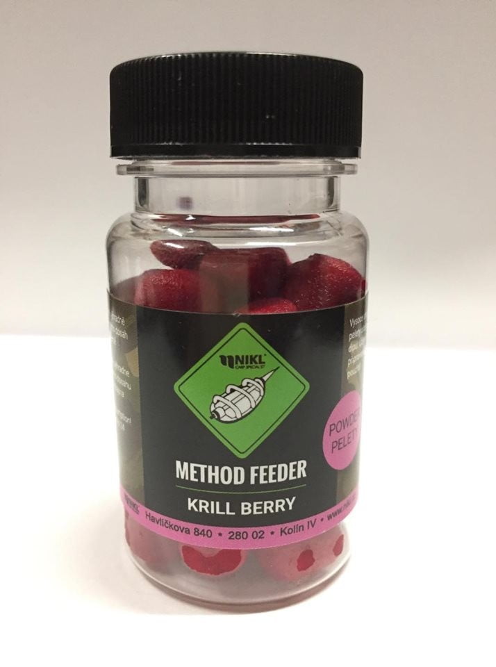 Nikl Method Feeder pelety v prášku dip Krill Berry 9mm/30g