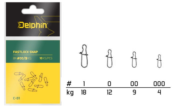 Delphin Fastlock Snap C-01/10ks BN/1