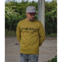 Monkey Climber Hoodie Front Cover crewneck Olive Oil velikost L