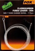 Fox Fluocarocarbon Fused Leader Kwik Change Swievel 30lb velikost 7