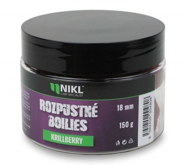 Boilies rozpustné v niklu Krill Berry 14mm 150g