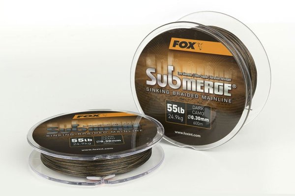 Fox Submerge Dark Camo Sinking Braid x 300m 0.30mm 55lb