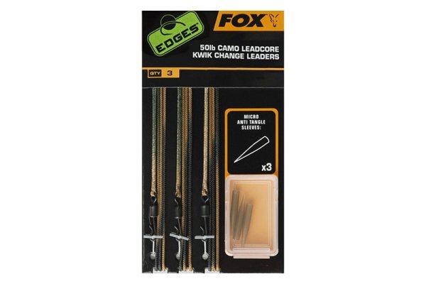 Fox Tied Camo Leadcore Leadcore Leaders 50lb 3ks