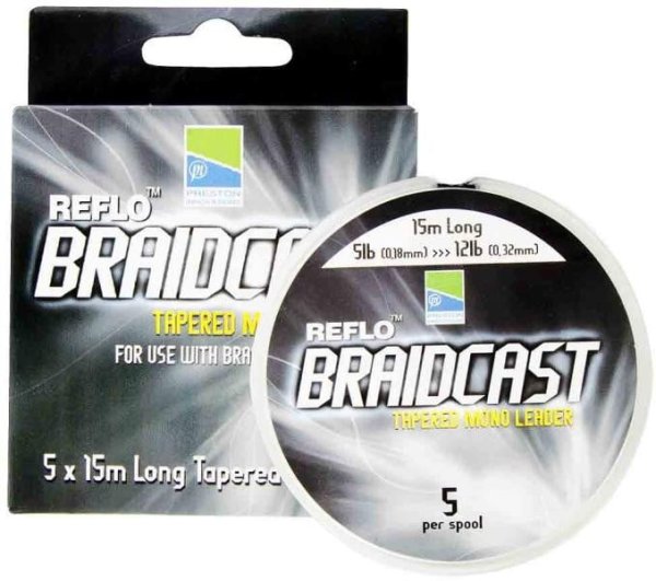 Preston Reflo Braid Cast Tapered Leaders 15m