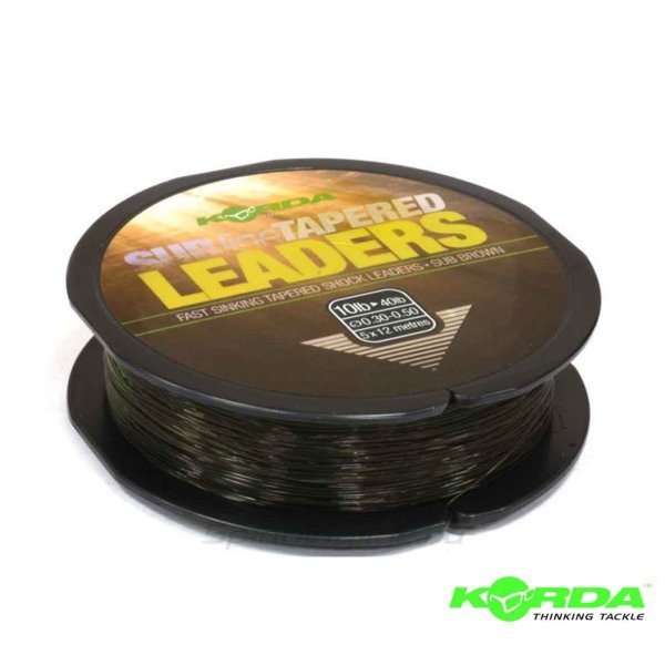 Korda Subline Tapered Leader 0.30-0.50mm Brown 5x12m