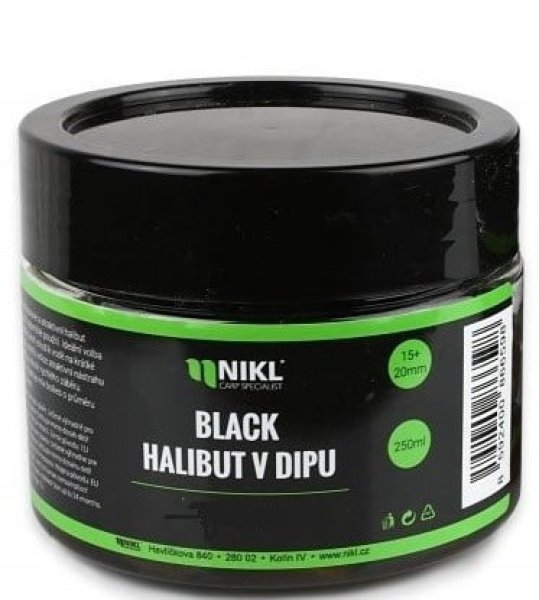 Nikl Black Halibut Pelety v dipe Med 250ml